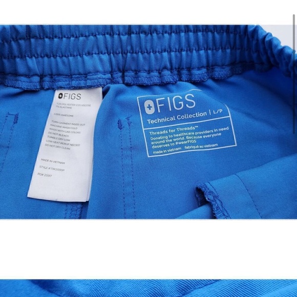 FIGS CAPRI BLUE SCRUB PANTS - Picture 2 of 5